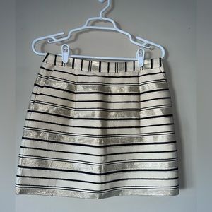 J Crew Gold mini skirt.